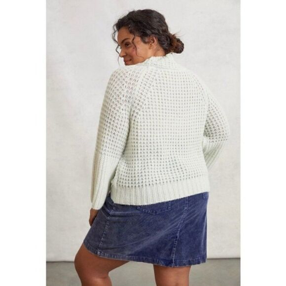 NEW Anthropologie Maeve Dionne Mint Retro Bell-Sleeved Sweater Medium or X-Large - Picture 7 of 7